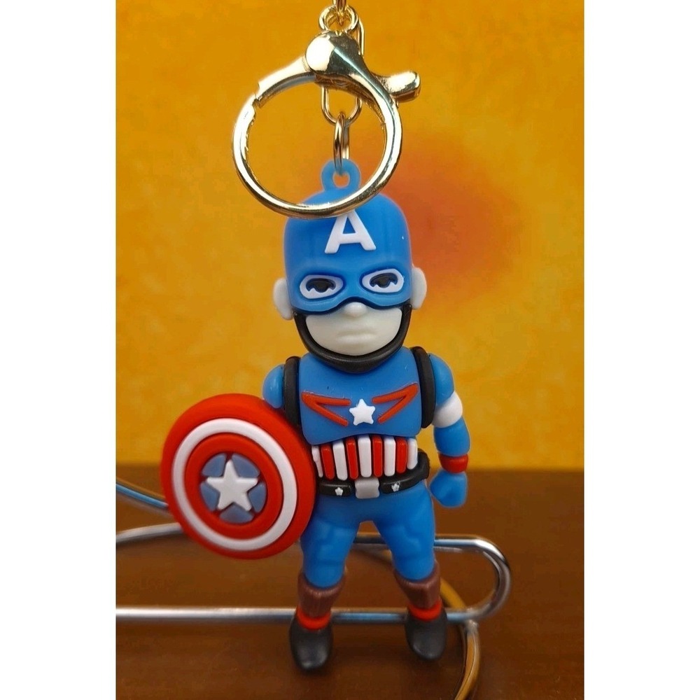 Avengers Marvel Captain America 3D PVC Keychain Backpack Clip‎ New 8" Tall